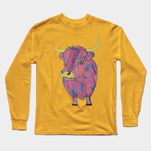 Groovy Highland Cow Long Sleeve T-Shirt